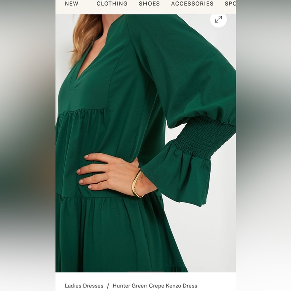 NWT Tuckernuck crepe Enzo dress hunter green XSmall - Picture 4 of 10